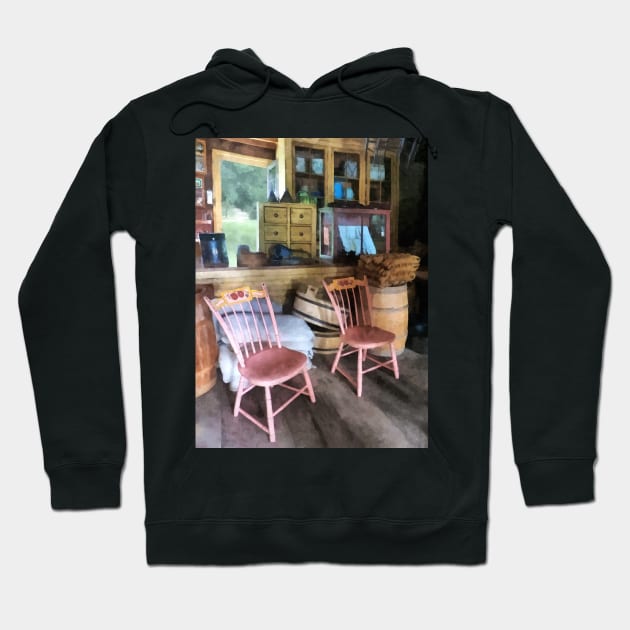 Two Pink Chairs in General Store Hoodie by SusanSavad